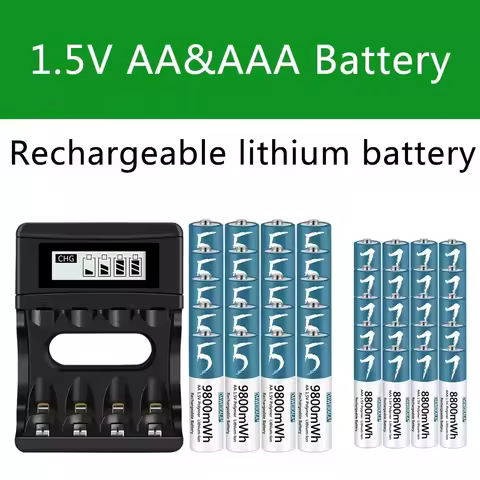 100% Original AA AAA Battery 1.5V Rechargeable Polymer Lithium-ion Battery 1.5V AA/AAA Battery with 