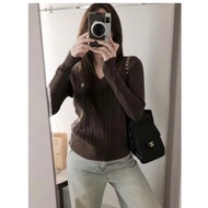 Women's brown turtleneck sweater P0l0