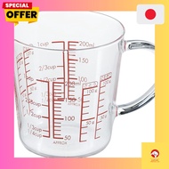 HARIO Made in Japan Heat-Resistant Glass Measuring Cup Wide 200ml MJCW-20-R-BK/Direct from Japan