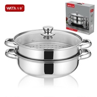 Cross-Border Double-Layer Thickened Stainless Steel Steamer Household Multi-Functional Two-Layer Steamer Pot Soup Steamer Movable Gift Pot