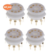 4PCS  9 Pin Gold PCB Vacuum Tube Socket for 12AX7,12AT7,12AU7,ECC83,ECC82,E88CC, 6922 ,6p1