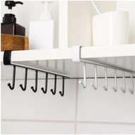 Kitchen 6 Hooks Metal Under Shelf Mug Cup Cupboard Organiser Hanging Rack Holder