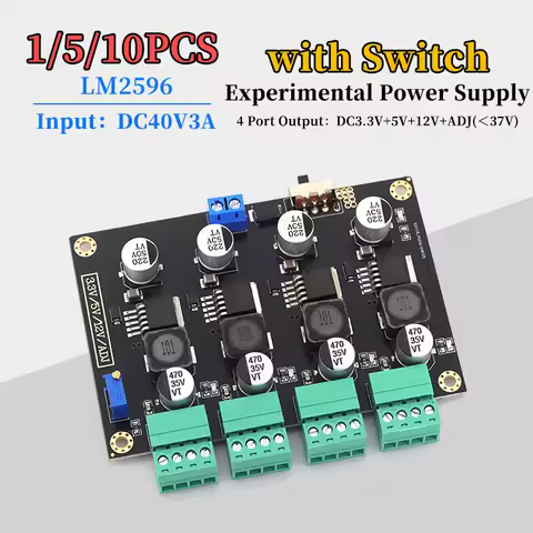 DC40V3A Power Supply LM2596 Multi Channel Voltage Stabilization 4 Port Output DC3.3V+5V+12V+adj for 