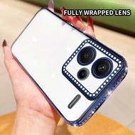 Case Redmi Note 13 Pro+ 23090RA98C 23090RA98G 23090RA98I Light luxury rhinestone transparent phone c