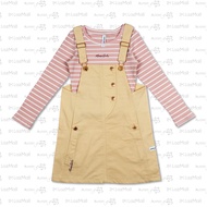 Moose Girl Beige Jumper Dress With Nude Pink Long Sleeves Blouse Set (GJDIT- 4666)