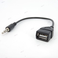 Car Aux Audio converter Cable To USB female Usb To 3.5mm Car Audio Cable OTG Car 3.5mm Adapter wire cord 17LA