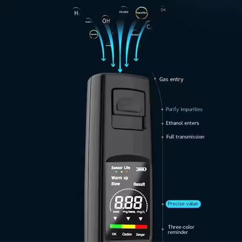 Portable Alcohol Tester Professional High Sensitivity Breathalyzer Alcohol Test Digital Breath Alcoh
