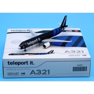 XX40193 Alloy Collectible Plane Gift JC Wings 1:400 Teleport(AirAsia) Airbus A321-200P2F Diecast Air