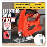 710W Electric Jig Saw 6 Variable Speed Electric Saw With 10 Pieces Blade~ Multifunctional Jigsaw Electric Saws for Wood