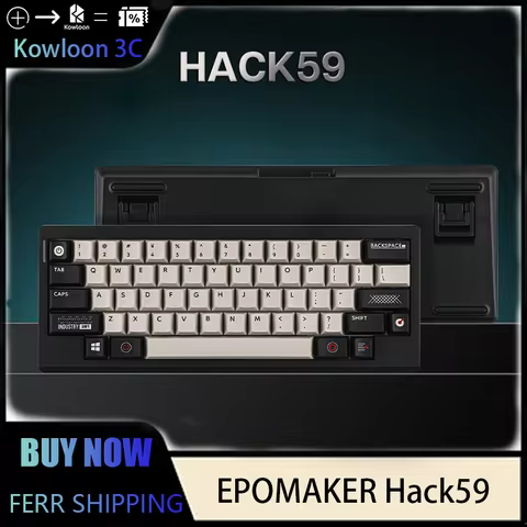 EPOMAKER Hack59 Mechanical Keyboard Tri-mode Customization HHKB Row Gasket Bluetooth 2.4G QMK/VIA Hh