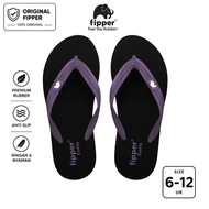 Fipper Comfy Sandal Jepit Anti Slip Pria Wanita Original Ringan Nyaman Hitam Black / Violet Gentian