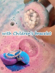 4.2安士（120克）大尺寸泡泡浴球，內含兒童手鏈，提供驚喜氣泡浴芳香療法，適用於女孩/女人放鬆，日常家用或旅行使用——藍莓香味