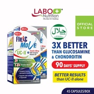 [2 Boxes] LABO Nutrition FlexC MOVE UC-II Collagen 3X Better than Glucosamine Chondroitin w Elastin 