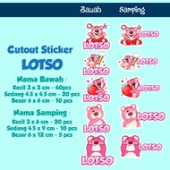 Cutout lotso name label sticker