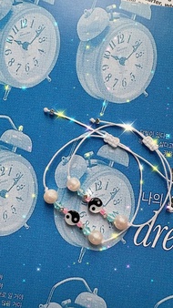 【客製禮物】八卦 珍珠 貝母 手鍊手繩掛飾| 吊飾 y2k