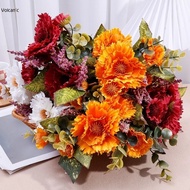 Silk Artificial Peony Bouquet Flowers Orange Red White Artificial Fake Peonies Flowers Home DIY Wedding Party Decoration