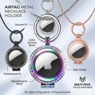 Airtag necklace kids,Apple airtags gps tracker for kids,Metal Badge Inlaid jewelry air tag Holder Fo