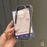 For OPPO A3i Plus A2 Pro A2M A1S A1i R15 Phone Case 2 in 1 Cute Simple Line Red Love Heart Black Tra