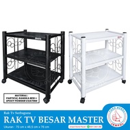 Rak TV MASTER BESAR/Rak dorong besi/Meja Serbaguna/Rak TV Roda