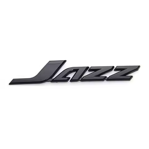 1pc JAZZ 3D Logo Glossy Black Car Trunk Rear Lid Emblem Badge Nameplate for Jazz SE SR EX