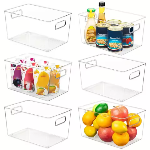 Clear Acrylic Storage Bins Refrigerator Organizer Food Storage Organizer Fridge Storage Box Pantry C
