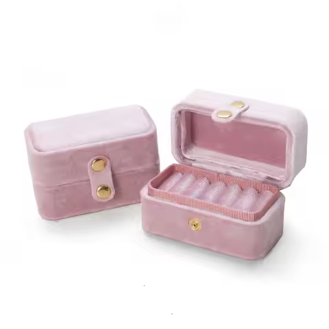 Simple Retro Velvet Ring Box Exquisite Ear Studs Case Mini Ring Storage Box Jewlery Organizer Ring E