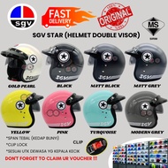 SGV STAR DOUBLE VISOR HELMET WITH TINTED SUNGLASS-TIDAK SESUAI UTK KEPALA BESAR (Topi Keledar Double