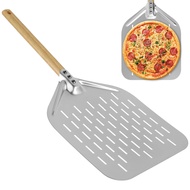 12Inch Pizza Shovel with Wood Handle Non-Stick Perforated Pizza Shovel Pizza Peel Shovel Baking Tool