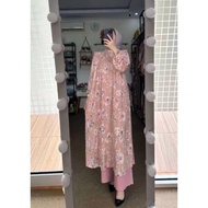 Setelan Long Tunik Rayon Terbaru One Set Wanita Panjang Mewah Import