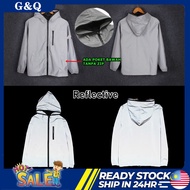 S-5XL Jacket Reflective Windbreaker Unisex Baju Kalis Air Waterproof Rider Reflector Jacket