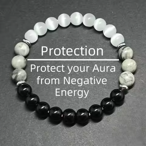 JD 8mm Natural Stone Bracelet For Women Men Lucky Wealth Beaded Bracelet For Good Luck Attract Prote