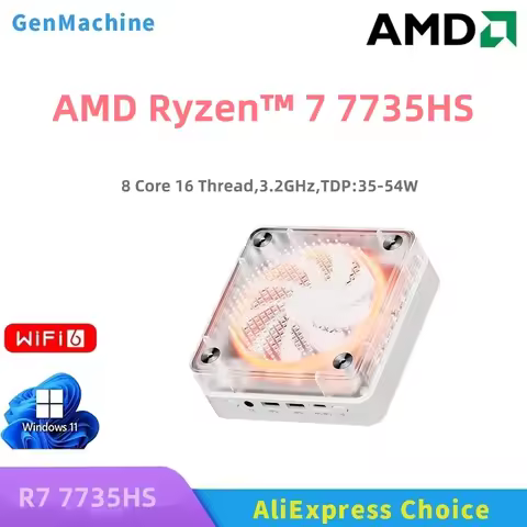 GenMachine AMD Ryzen 7535HS 7535U 7735HS 7735U Windows 11 Ryzen MINI PC WIFI6 diy gaming computer Mi