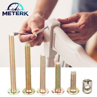 Meterk 100pcs ชุบสังกะสีการเชื่อมต่อ Bolts Barrel Nuts ชุดสำหรับเฟอร์นิเจอร์ Cot เตียง Assembly