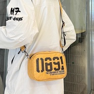 H H Washed Old Men's Messenger Bag H Washed Old Men's Messenger Bag Pleated Kraft Paper