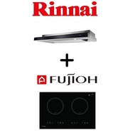 Rinnai RH-S309-GBR-T Slimline Hood With Touch Control + Fujioh FH-ID5120 65CM 2 Zone Induction Hob