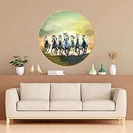 Done With Love Store Seven Horses Vastu Painting For Wall Decoration Big Large Size 7 horse Vastu Fr