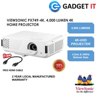 VIEWSONIC PX749-4K 4,000 ANSI LUMENS GAMING PROJECTOR UP TO 240Hz,TRUE 4K HDR (FREE HDMI CABLE)