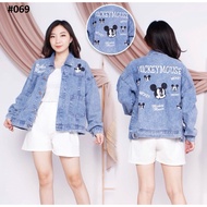 Imported jeans jacket/women's jeans jacket/mickey jeans jacket/embroidered jeans jacket/mickey jeans