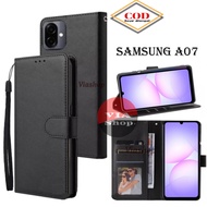 Samsung A07 Flip Case even cover leather case premium Synthetic leather wallet case