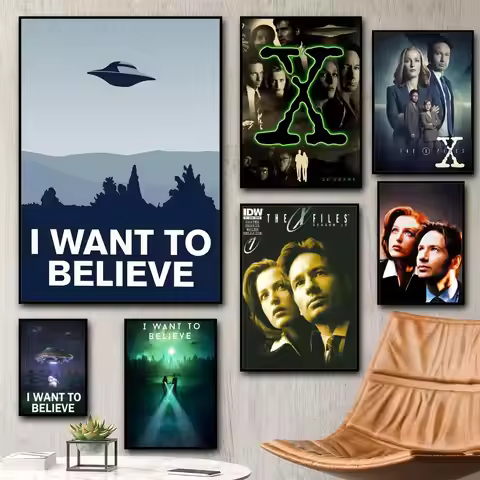 Movie The X-Files I Want To Believe Painting Calligraphy HD Canvas Poster living room bedroom bar ae