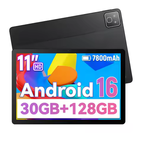 K6 11 Inch Android 16 Tablet 5‑Core 30GB(3GB Physical+27GB Virtual RAM) 128GB Storage 7000mAh Batter