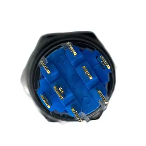 Zusen 19mm 2NO2NC Ring Led Light Latching Momentary Push Putton Switch 8Pins IP65 (ZS19F-22ZE/R/12V/