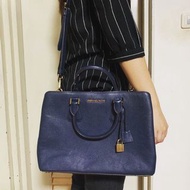 #Michael Kors #MK KIMBERLY 三層手提/斜背兩用包(大_深藍)二手