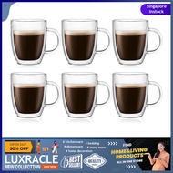[sg stock] Bodum 6 Bistro Double-Wall Insulated Glass Espresso Mugs Cup Glassware perfect as a Coffee, Espresso, tea etc