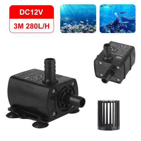 Ultra-quiet Fountain Aquarium Circulating Mini Brushless Water Pump Durable DC12V 5W Submersible 280