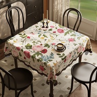 8. American Square Tablecloth Linen Fabric Coffee Table Cover Cloth Waterproof Anti-Scalding Table M