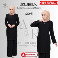 ZUBIA NEW ARRIVAL BAJU KURUNG MODEN  PLAIN COTTON LINEN MUSLIMAH