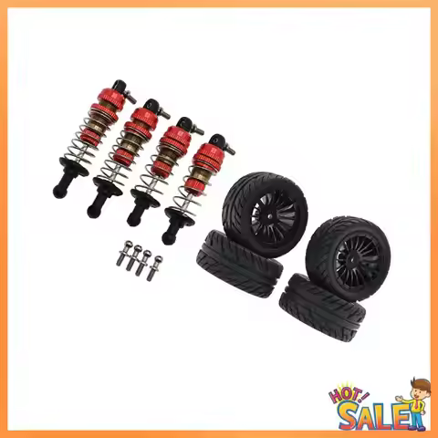 AB68 Metal Shock Absorber And Rubber Tire Set For SG1603 SG1604 SG1605 UDIRC UD1601 UD1602 UD1603 1/