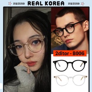 B006 Korean 2ditor Unisex Soft & Gentle Look Gglasses, Black/Crystal