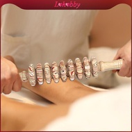 [Lohobby] Wooden Massage Roller Professional Wood 9 Wheels for Abdomen Muscle Belly Wheels Massage R
